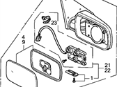 OEM 1991 Acura Integra Mirror Assembly, Driver Side Door (R.C.) - 76250-SK8-A21