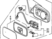 OEM 1990 Acura Integra Mirror Assembly, Driver Side Door (R.C.) - 76250-SK8-A21