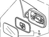OEM 1990 Acura Integra Mirror Assembly, Driver Side Door - 76250-SK8-A01