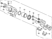 OEM 1997 Acura TL Caliper Sub-Assembly, Left Front - 45019-SP0-A00