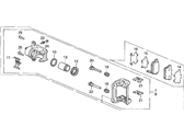 OEM Acura Legend Caliper Assembly, Left Rear (Nissin) - 43230-SP0-003