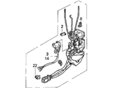 OEM Acura Vigor Lock Assembly, Left Front Power Door - 72150-SL5-A03