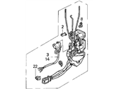 OEM 1993 Acura Vigor Lock Assembly, Left Front Power Door - 72150-SL5-A03