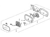 OEM Acura Legend Mirror, Driver Side Door - 76250-SP0-A01ZA