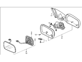 OEM 1991 Acura Legend Mirror Assembly, Passenger Side Door (Granada Black Pearl) (Heated) - 76200-SP0-A11ZM