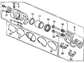 OEM 1992 Acura Legend Caliper Assembly, Passenger Side (17Cl-15Vn) (Nissin) - 45210-SP0-A01