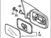 OEM 1993 Acura Integra Mirror Assembly, Passenger Side Door - 76200-SK7-A01