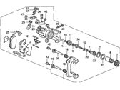 OEM Honda CRX Caliper Assembly, Right Rear (7Clp-13S) (Nissin) - 43210-SK7-043
