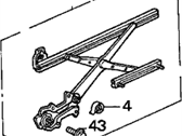 OEM 1993 Acura Integra Regulator Assembly, Left Front Door - 72250-SK7-013
