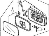 OEM 1990 Acura Integra Mirror Assembly, Driver Side Door - 76250-SK7-A11