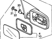 OEM 1990 Acura Integra Mirror Assembly, Driver Side Door - 76250-SK7-A01