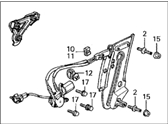 OEM Acura Legend Regulator Assembly, Driver Side Quarter Window (Nippon Cable) - 72560-SG0-004