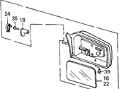 OEM 1986 Acura Integra Mirror Assembly, Passenger Side Door (Matsuyama) - 88150-SD2-A02