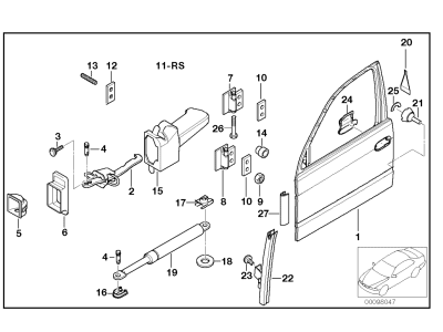 BMW 51-32-8-224-961 Left Window Guide