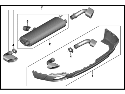 BMW 18-30-2-349-679 Tailpipe Trim, Chrome