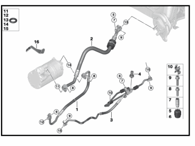 BMW 64-53-9-232-459 Pressure Hose, Compressor-Condenser