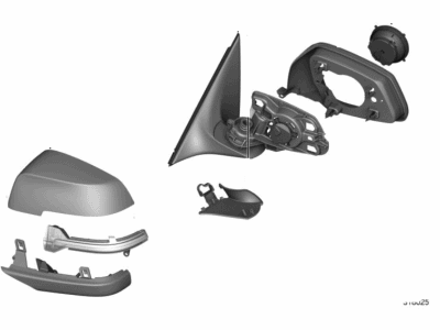 BMW 51-16-7-308-357 Exterior Mirror Without Glass, Heated, Left