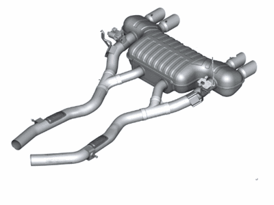 BMW 18-30-8-074-086 Rear Muffler With Exhaust Flap