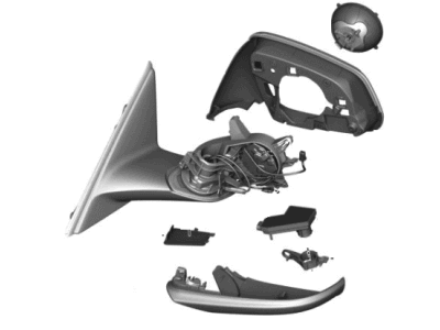 BMW 51-16-9-448-543 HEATED OUTSIDE MIRROR, LEFT