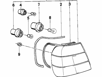 BMW 63-21-1-389-011 Rear Light In The Side Panel, Left
