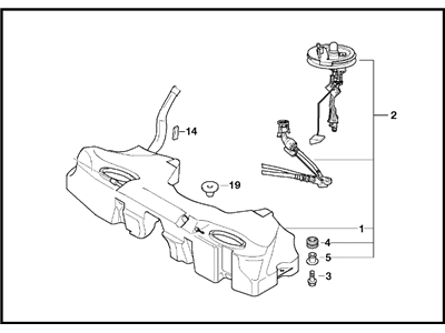 BMW 16-11-6-757-347 Plastic Fuel Tank With Left Sensor