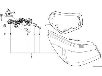 BMW 63-21-7-180-515 Left Rear Light, White Turn Indicator