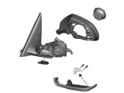 BMW 51-16-9-463-287 EXTERIOR MIRROR, NO LENS, HE