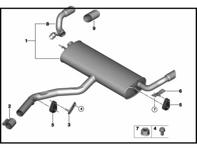 BMW 18-30-2-455-251 Installation Kit For Rear Silencer