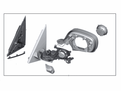 BMW 51-16-3-455-327 Heated Outside Mirror, Left