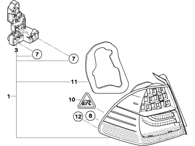 BMW 63-21-4-871-741 Rear Light In The Side Panel, Left