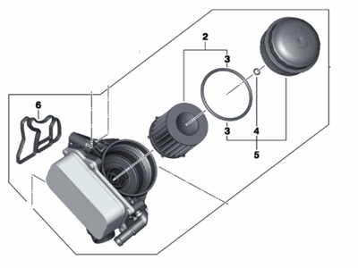 BMW 11-42-8-642-289 Oil Filter Unit, Aluminium