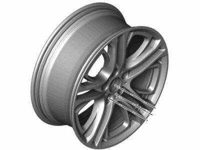 BMW 36-11-6-854-564 Disc Wheel, Light Alloy, Bright-Turned