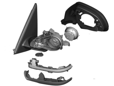 BMW 51-16-7-363-909 Exterior Mirror Without Glass, Heated, Left