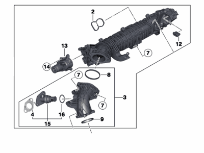 BMW 11-61-7-811-909 Intake Manifold With Flap Control