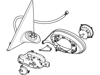 BMW 51-16-7-185-305 Heated Outside Mirror, Left