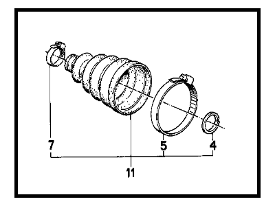 BMW 31-60-1-226-155 Repair Kit Bellows, Exterior