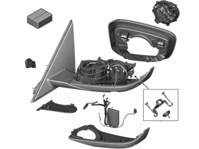 BMW 51-16-8-498-191 HEATED OUTSIDE MIRROR, LEFT