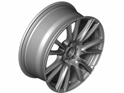 BMW 36-11-7-845-865 Disc Wheel, Light Alloy, Bright-Turned