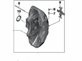 OEM 2017 BMW 750i Brake Caliper Silver Left - 34-11-6-884-757