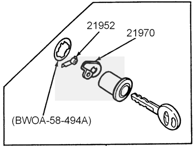 Ford F1CZ-5822050-C Cylinder & Keys