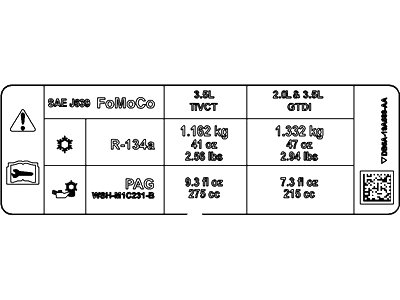 Ford DB5Z-5400014-A Air Bag Label