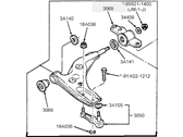 OEM 2002 Ford Escort Lower Control Arm - F7CZ-3078-AH