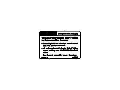 GM 15029392 Label-Rear Seat Belt & Seat Latch Caution