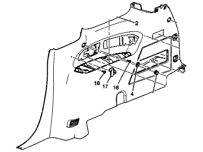 GM 23482497 Panel Asm-Quarter Lower Rear Trim *Titanium