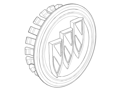 GM 19299302 Center Cap in Brushed Aluminum with Buick Logo