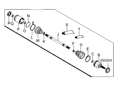 Hyundai 49500-3K010 Shaft Assembly-Drive, LH