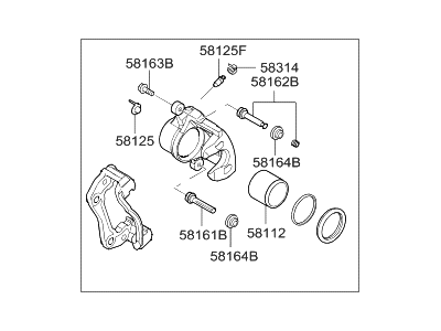 Hyundai 58190-4RA00 CALIPER Kit-Front Brake, RH