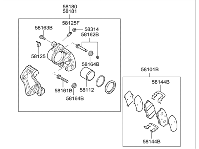 Hyundai 58110-4R000 Brake Assembly-Front, LH