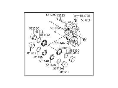 Hyundai 58311-2MA00 Caliper Kit-Rear Brake, RH