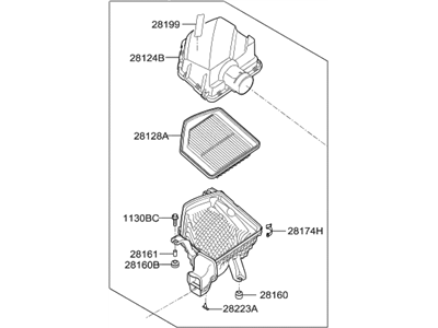 Hyundai 28122-D2000 Cleaner Assembly-Air, RH